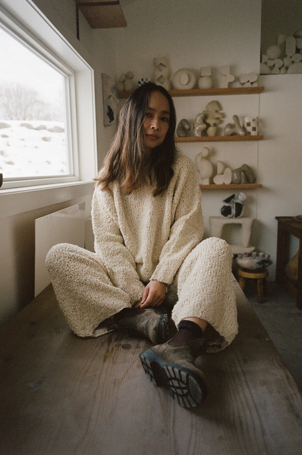 Textured Sweater Cream - KORDAL STUDIO