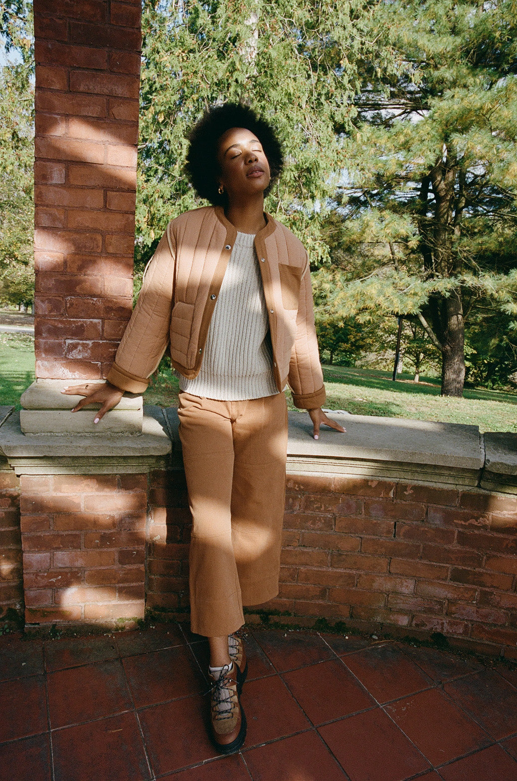 Cropped Quilted Jacket Clove - KORDAL STUDIO