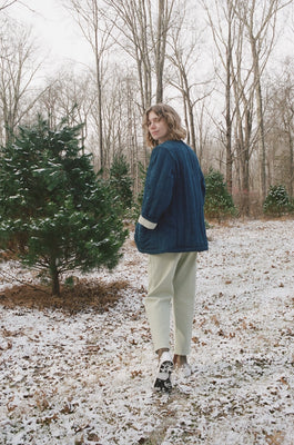 Sawyer Quilted Jacket Denim / Eucalyptus - KORDAL STUDIO
