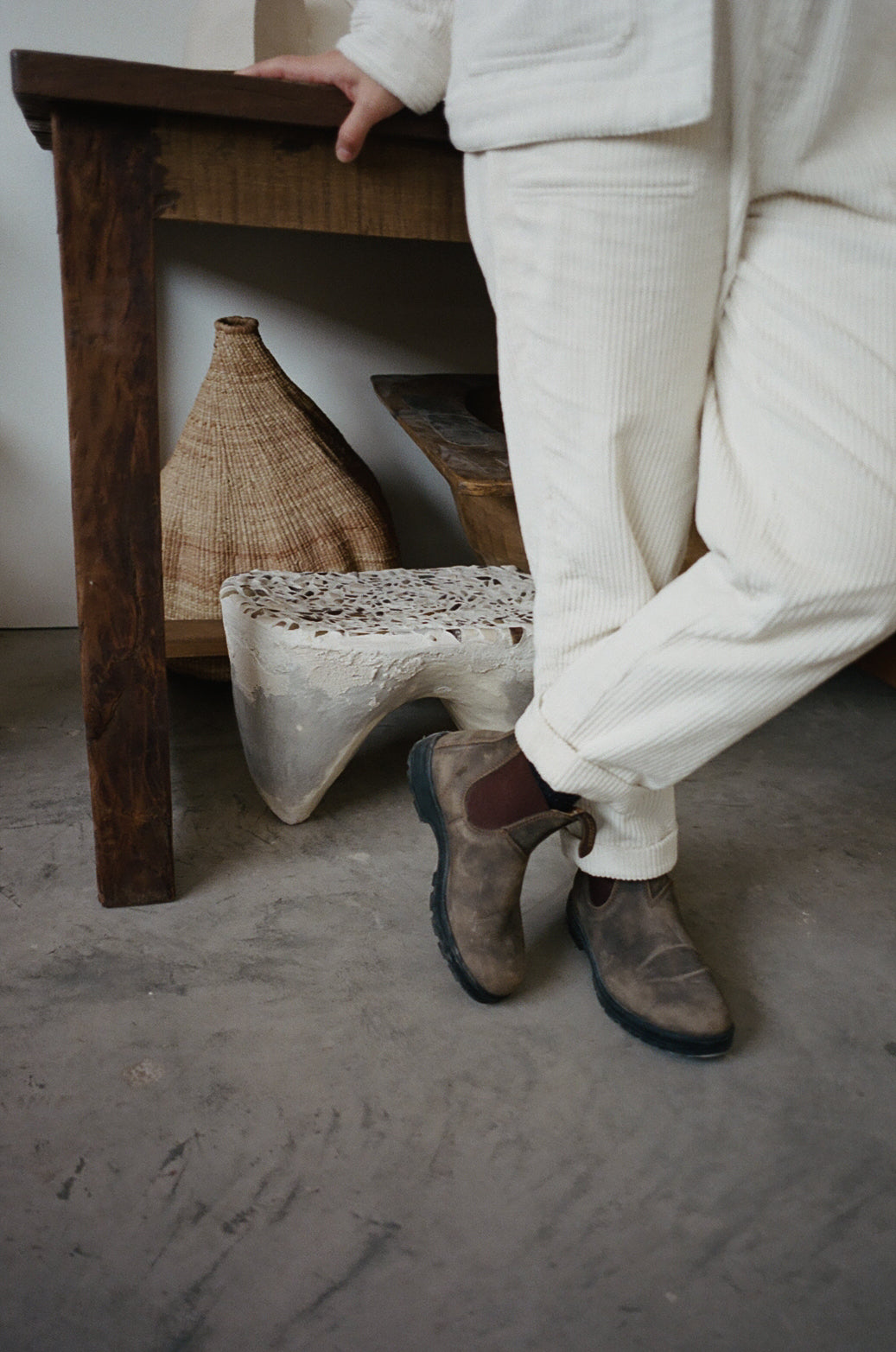 Elliot Jogger Off White Corduroy