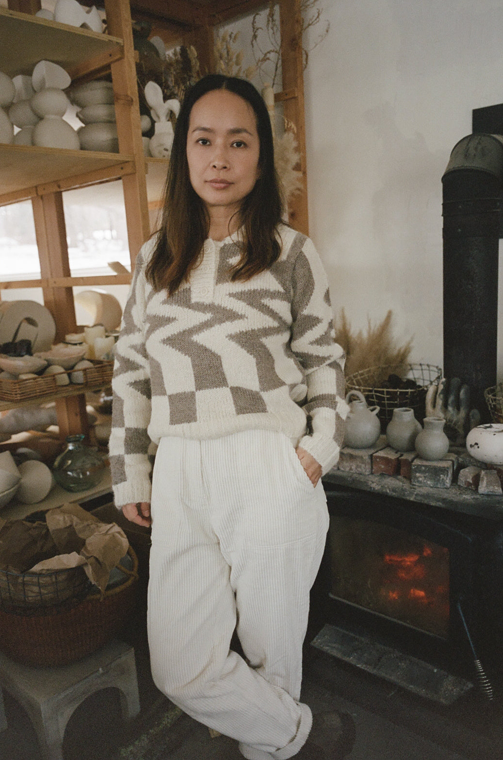 Elliot Jogger Off White Corduroy