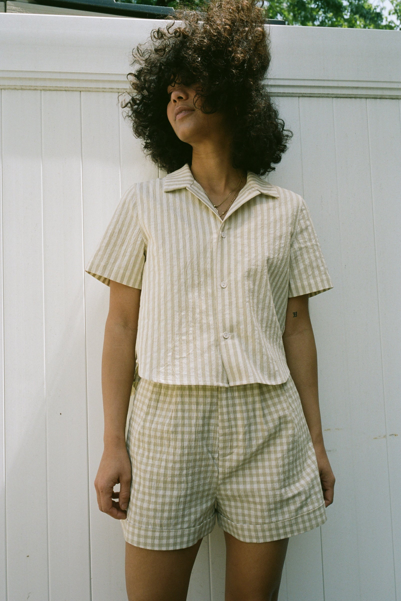 Agnes Short Jade Gingham