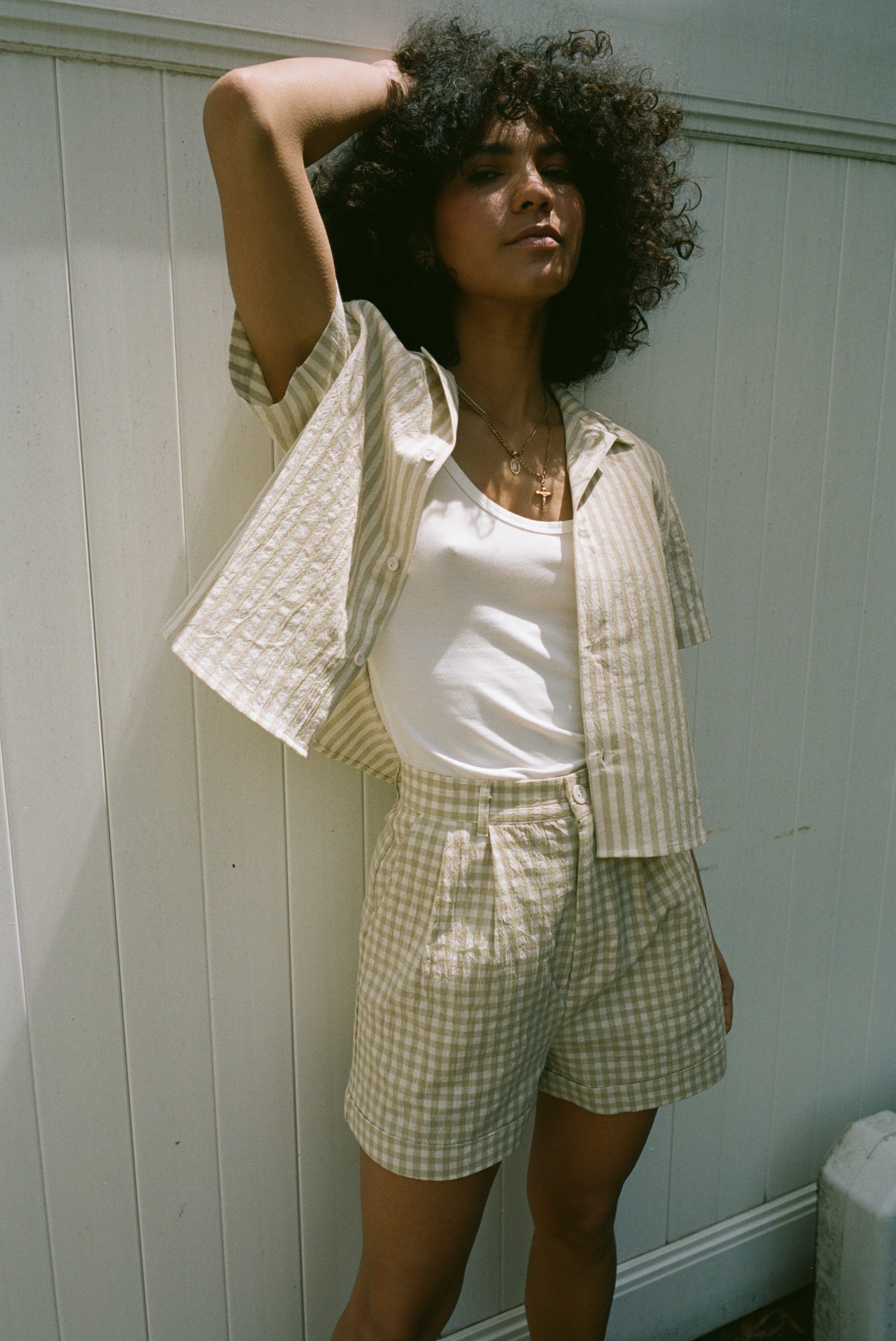 Agnes Short Jade Gingham