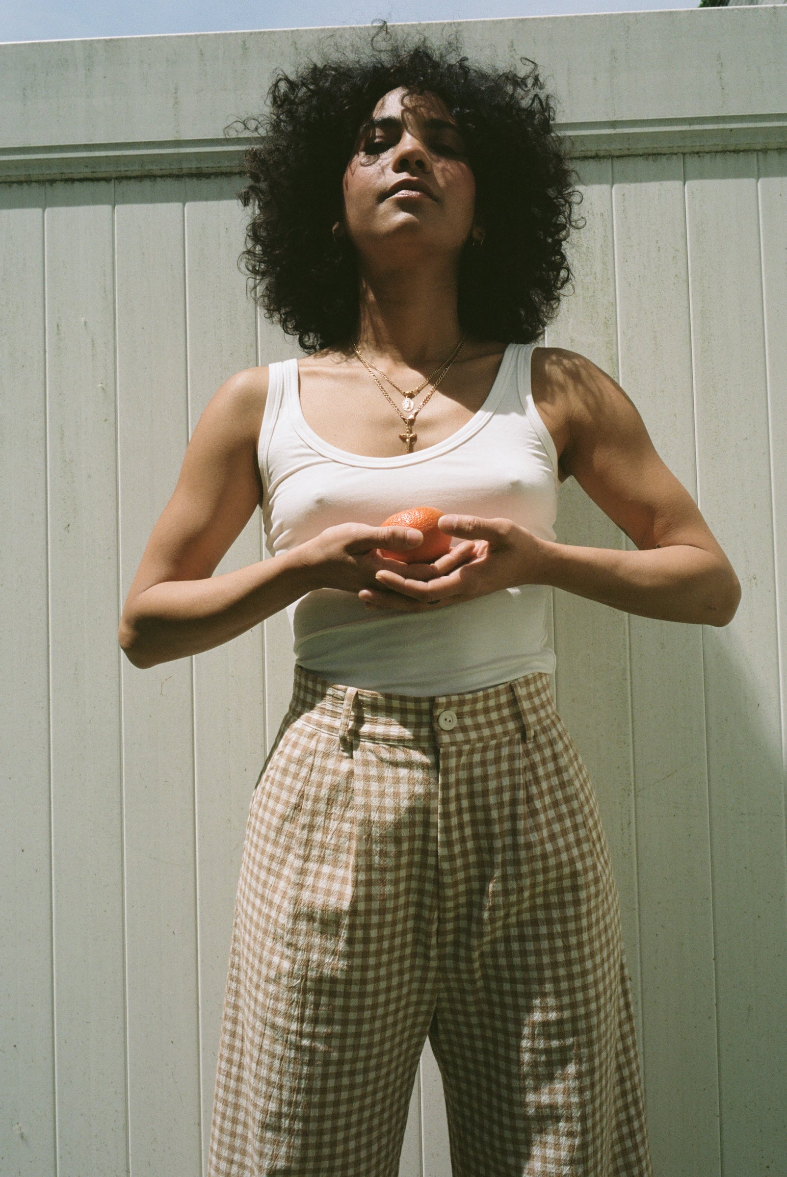 Alma Trouser Blush Gingham