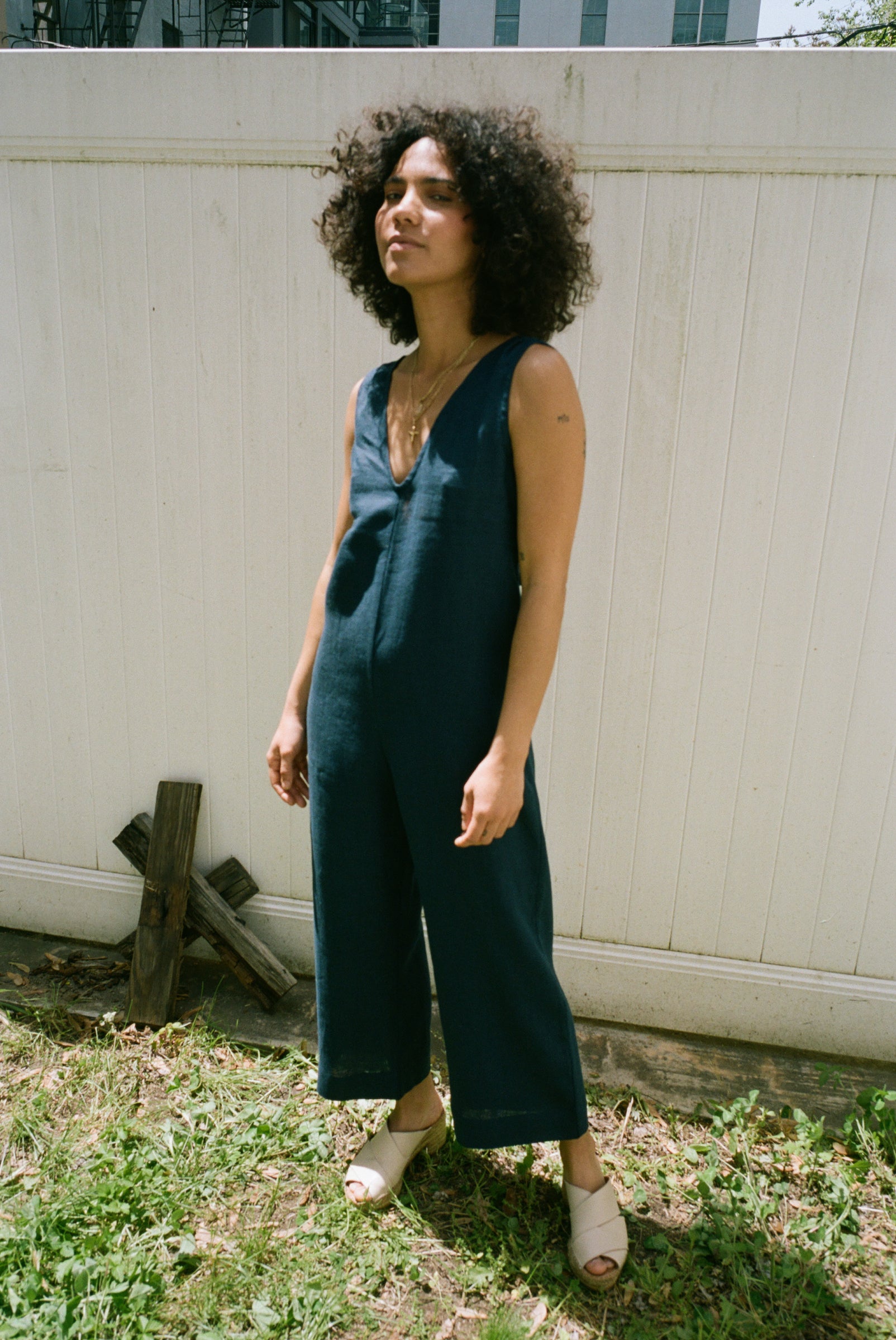 Sophie Jumpsuit Midnight Linen