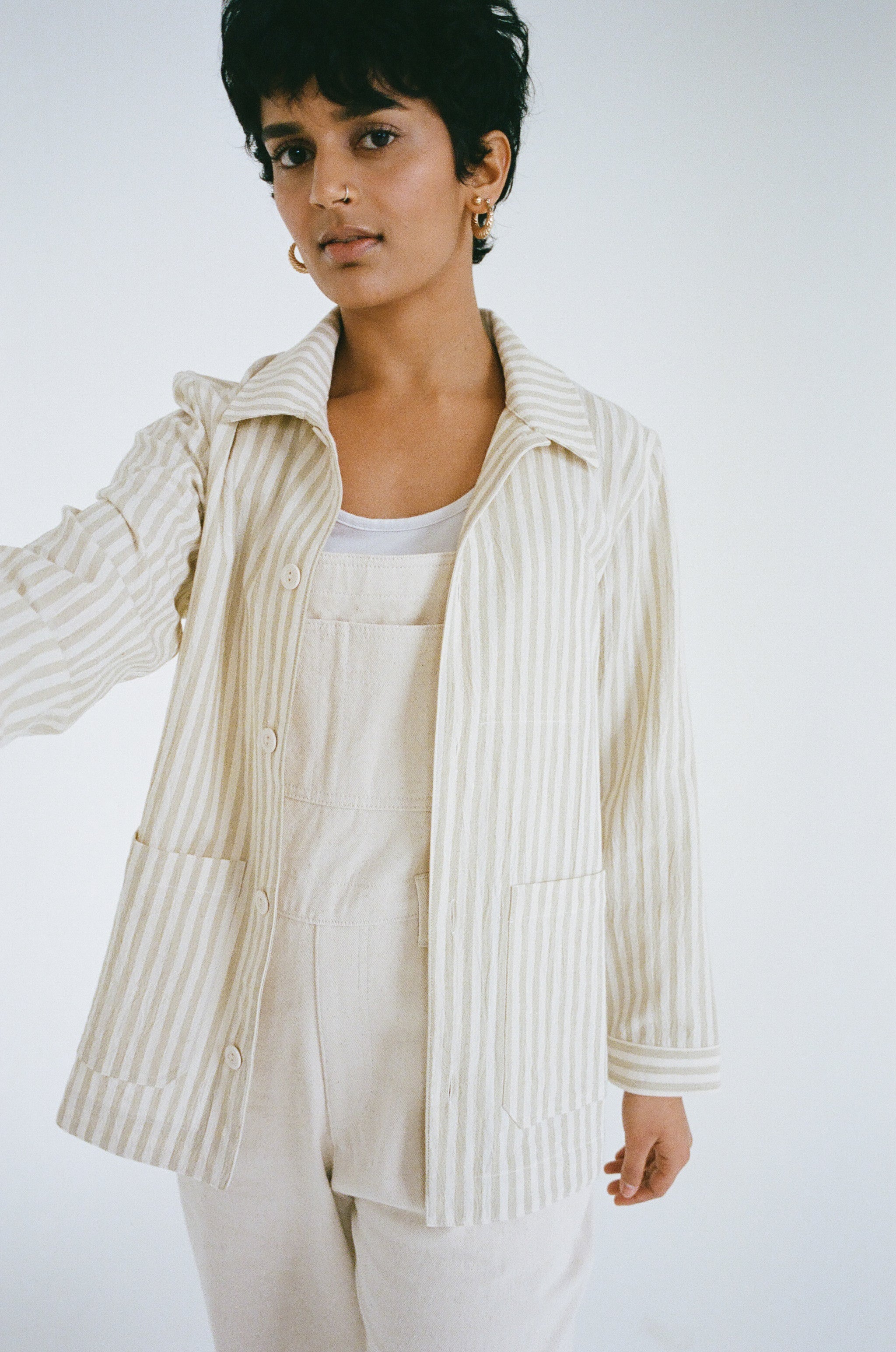 Maya Work Jacket Jade Stripe