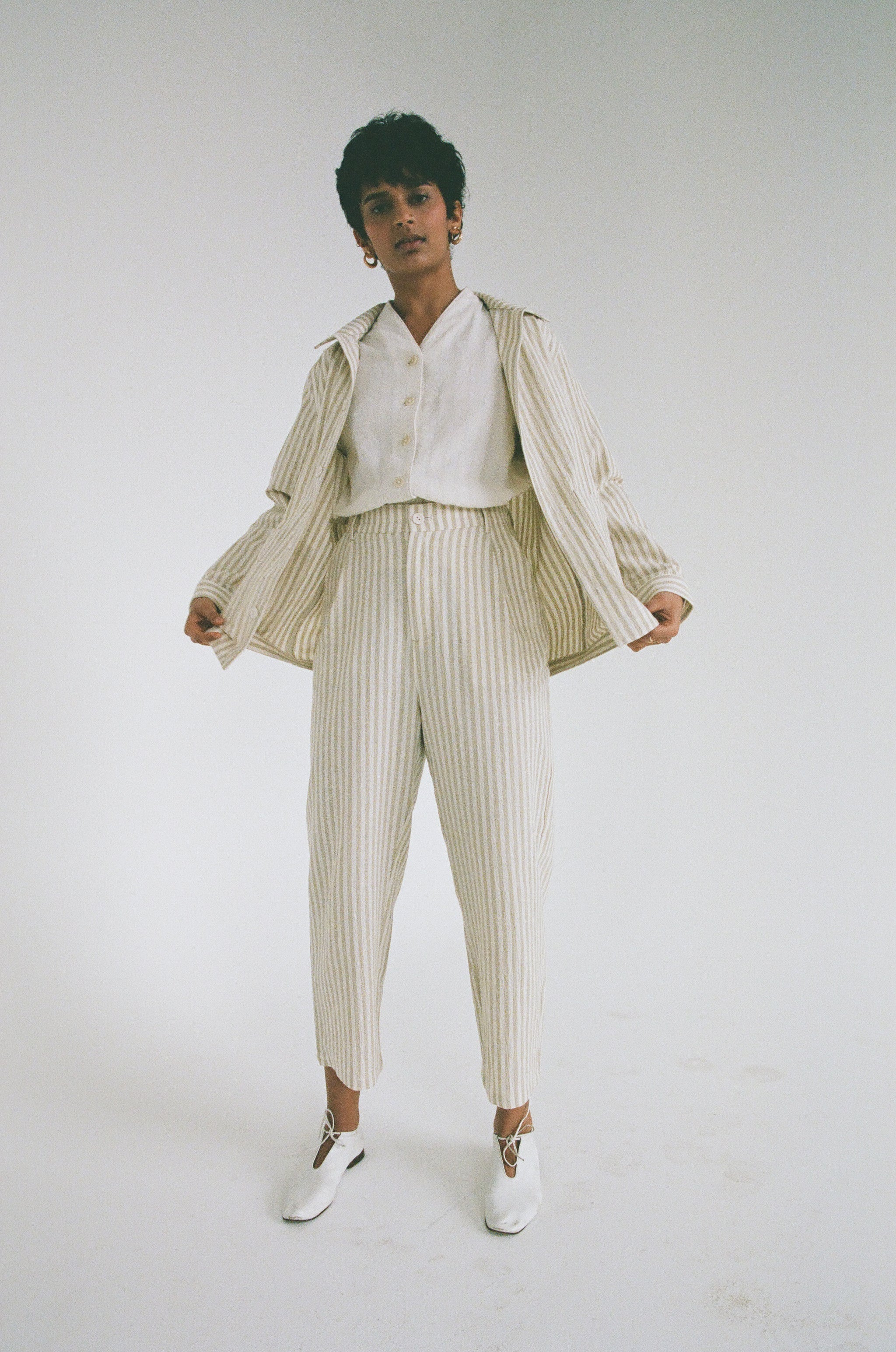 Maya Work Jacket Jade Stripe