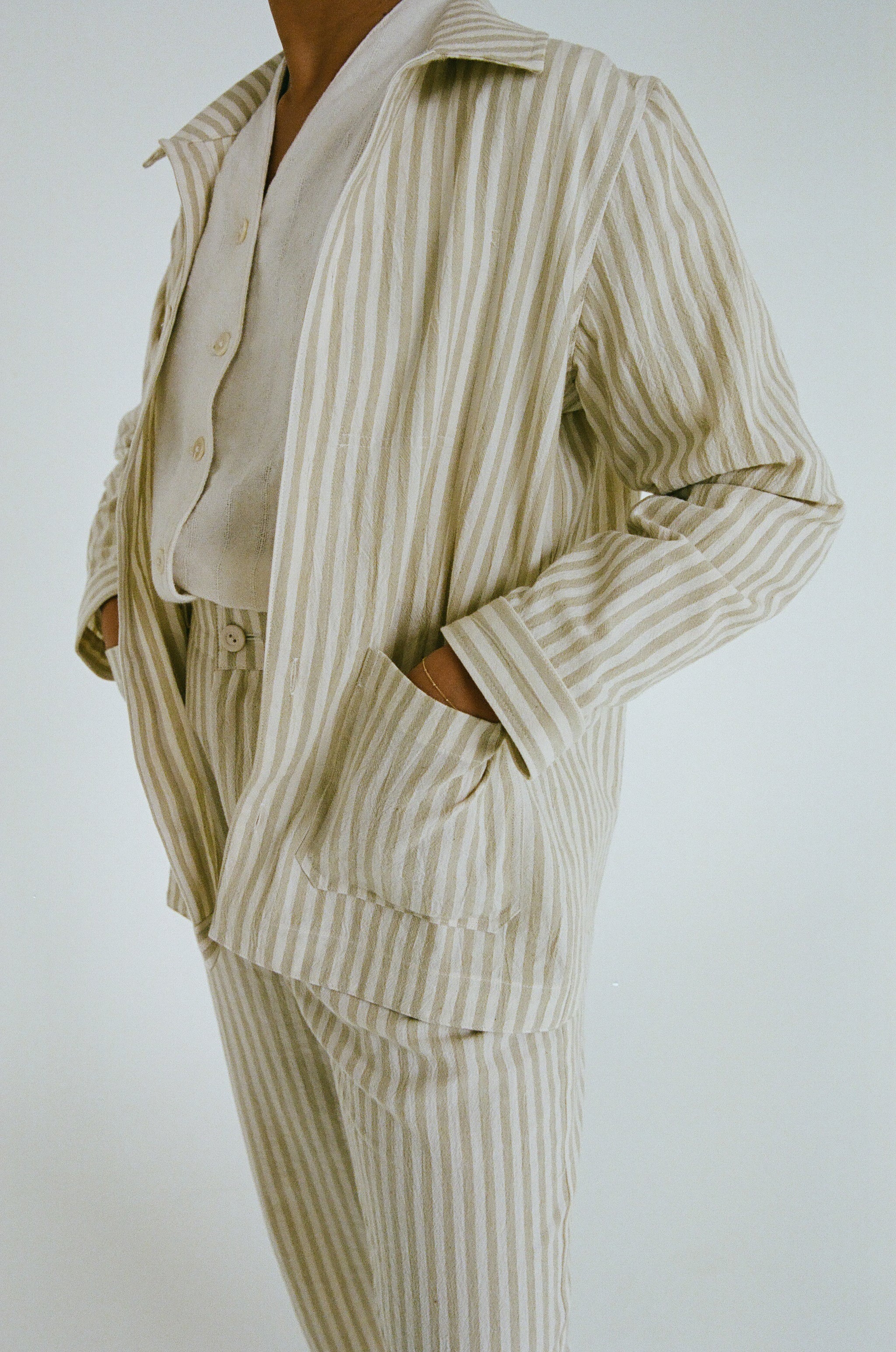 Maya Work Jacket Jade Stripe