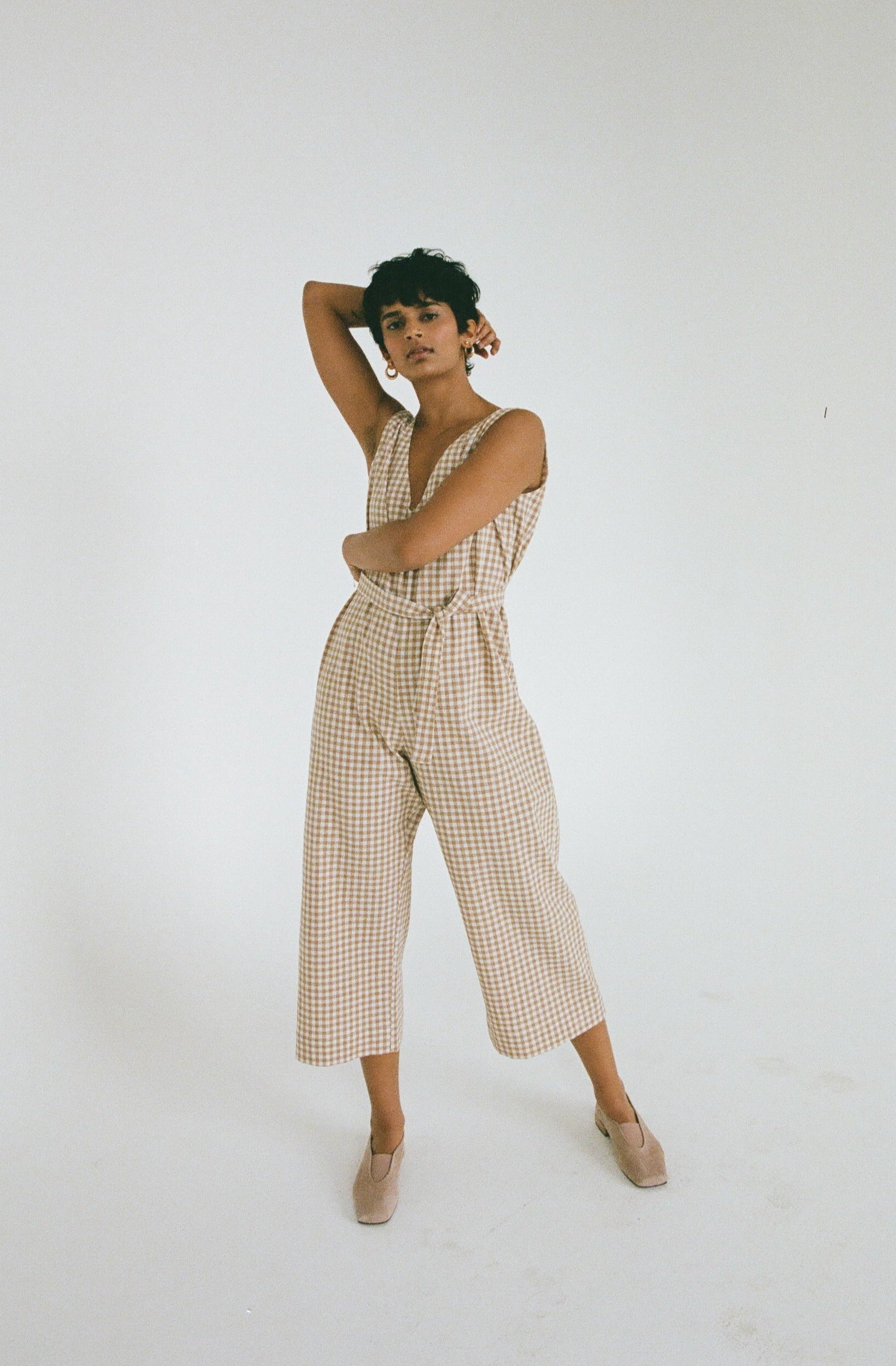 Sophie Jumpsuit Blush Gingham