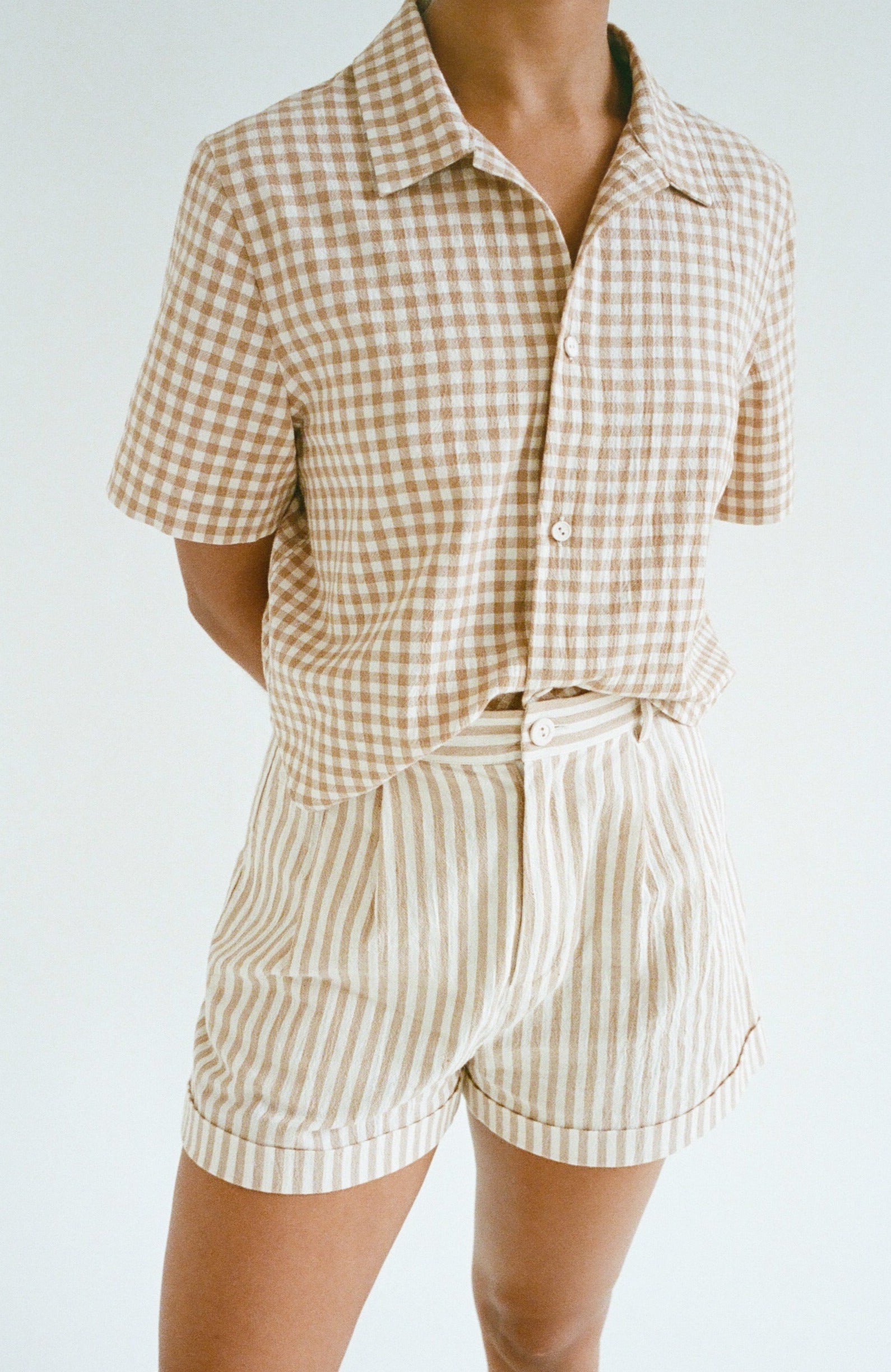 Agnes Short Blush Stripe