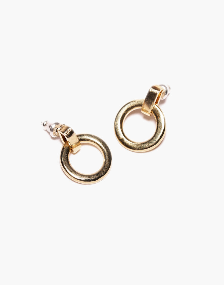 Odette NY Beau Hoops, Brass grid image