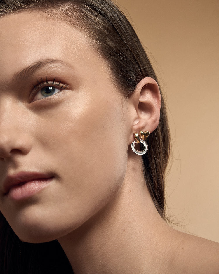 Odette NY Beau Hoops, Brass / Crystal Quartz