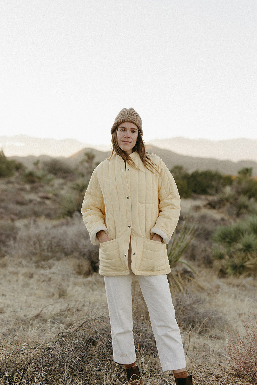 Sawyer Quilted Jacket Mellow Yellow grid image