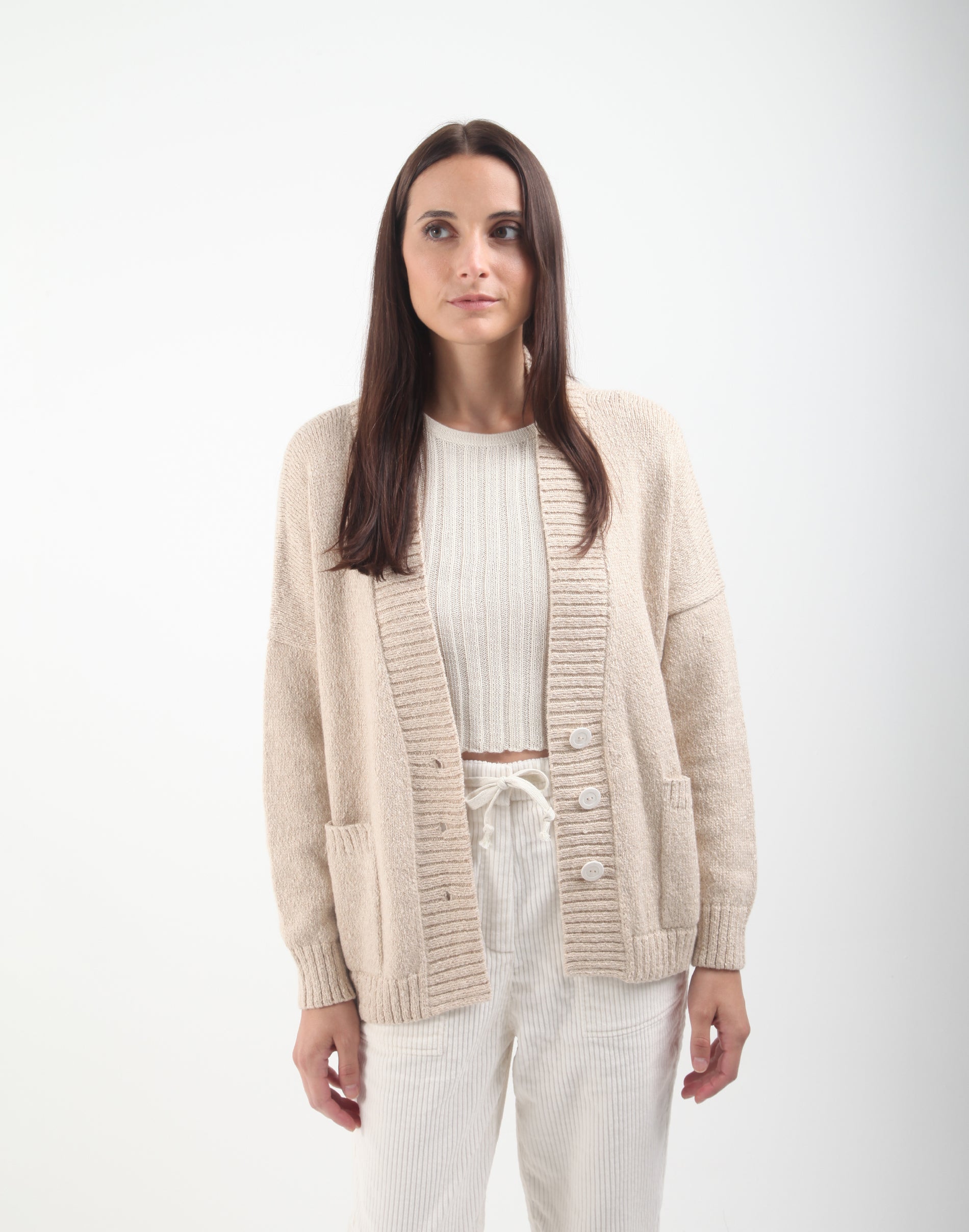 UNCLECAT Cardigan Donna Con Fiocco Anteriore - Maglia Oversize Aperta, Maniche Lunghe, Autunno Inverno, Colore Nero - 2