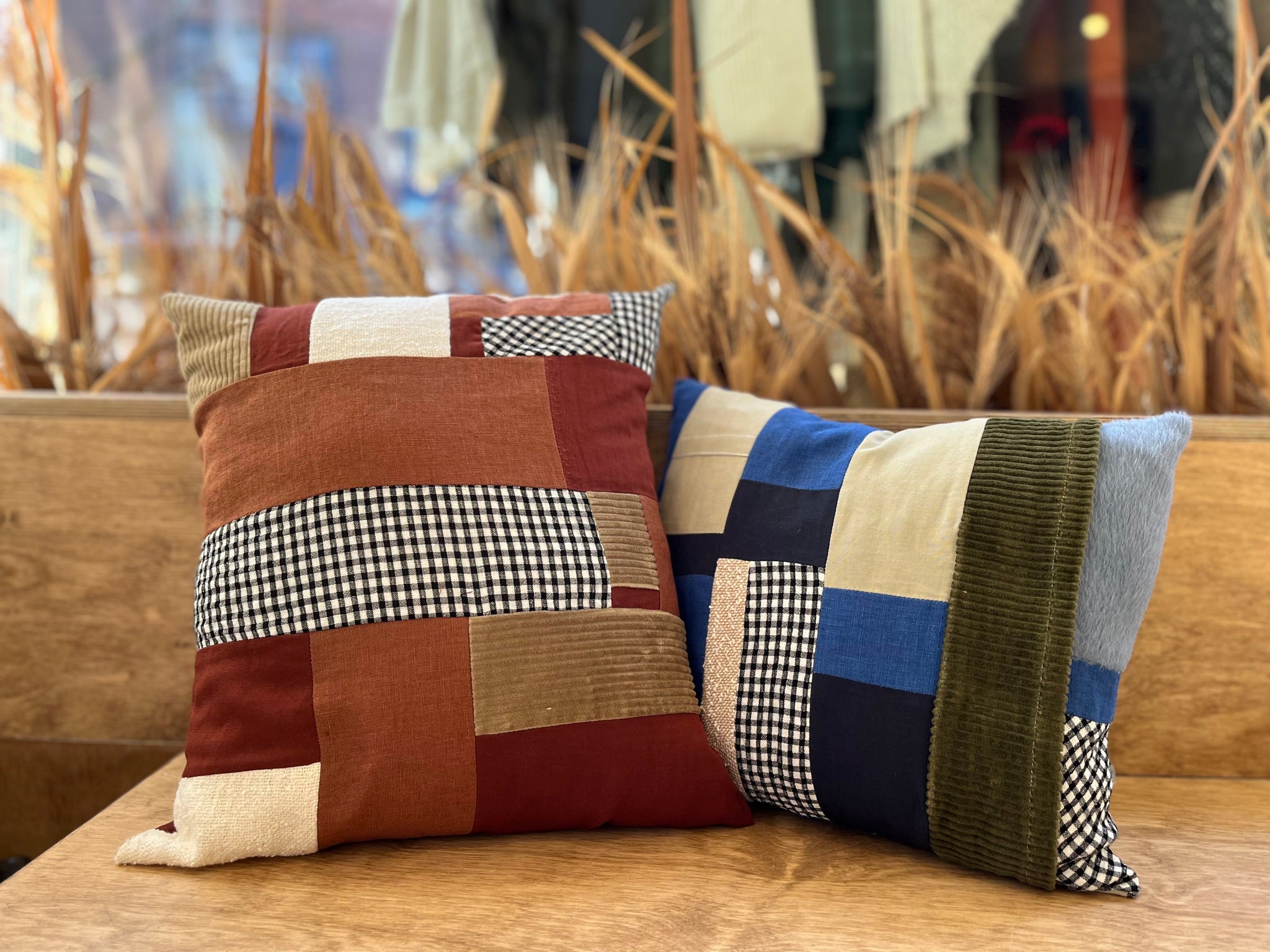 Quilted Pillow Blue Multi