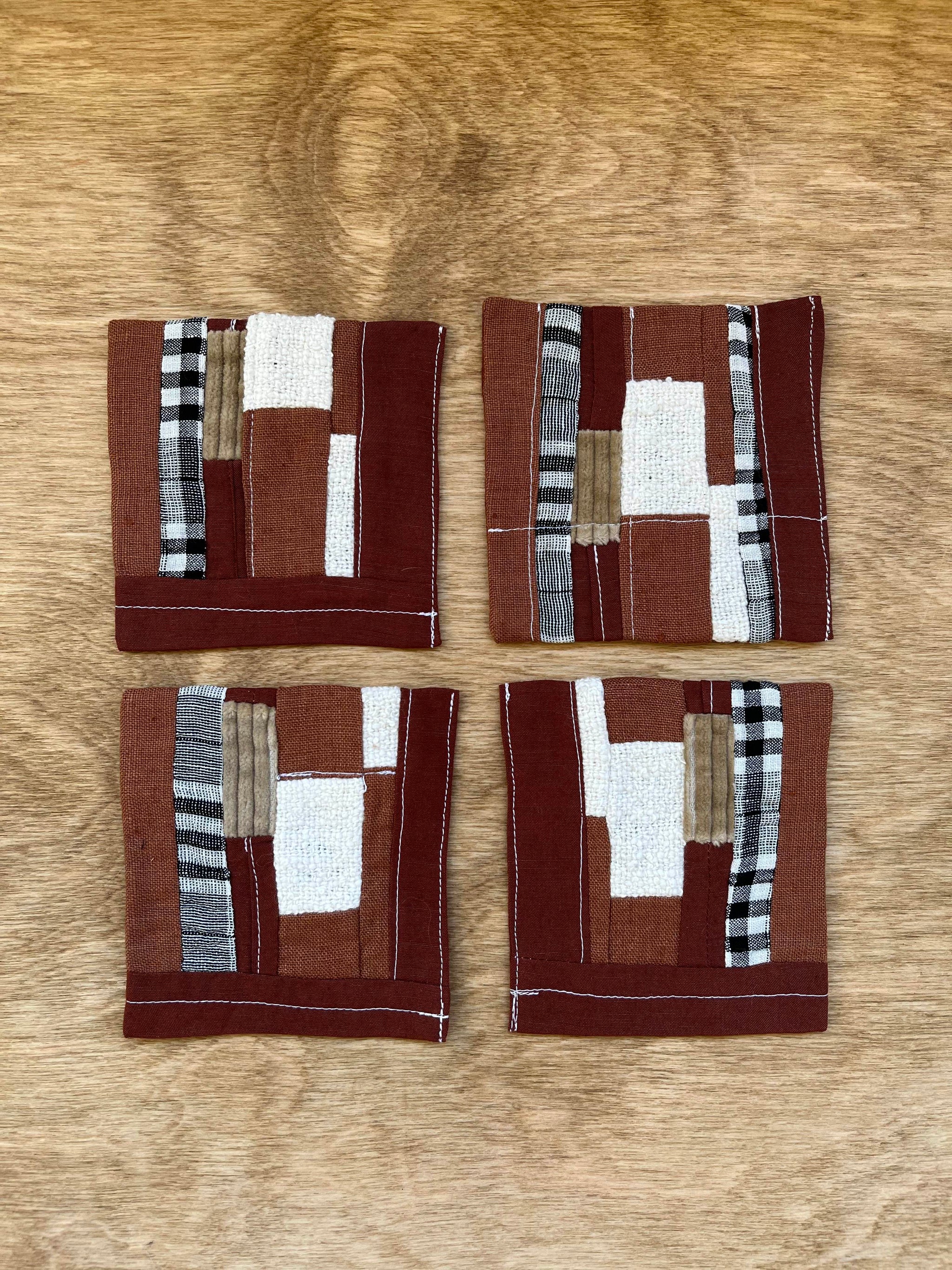 Quilted Coasters Red/Clove Multi (Set of 4)