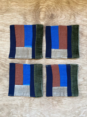 Quilted Coasters Blue/Clove Multi (Set of 4)