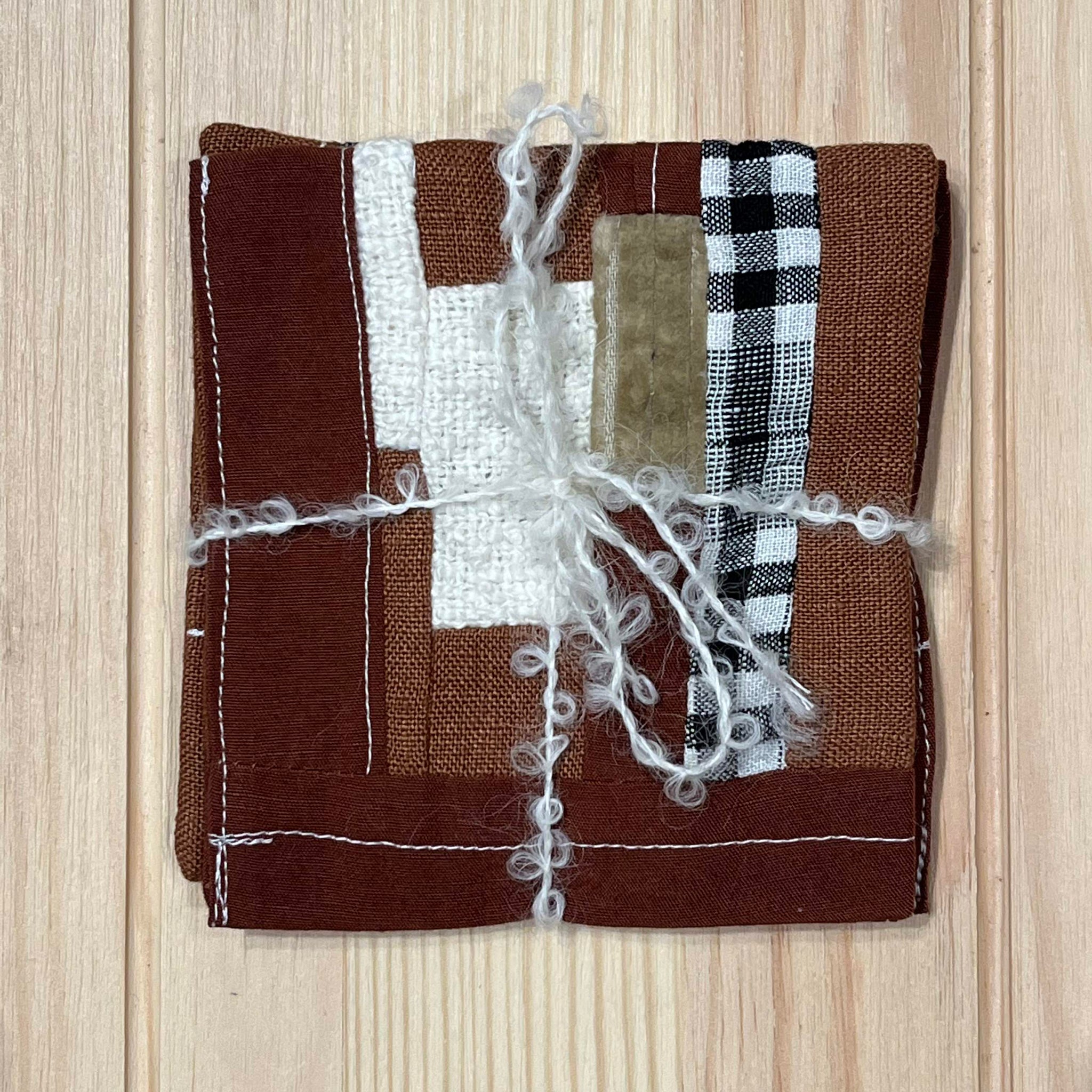 Quilted Coasters Red/Clove Multi (Set of 4)