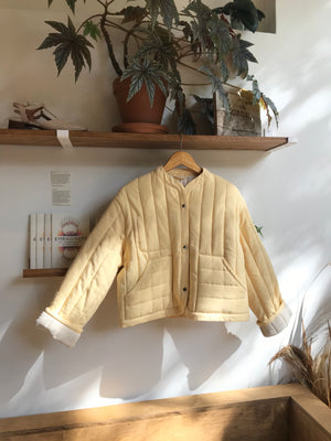 Cropped Quilted Jacket Mellow Yellow