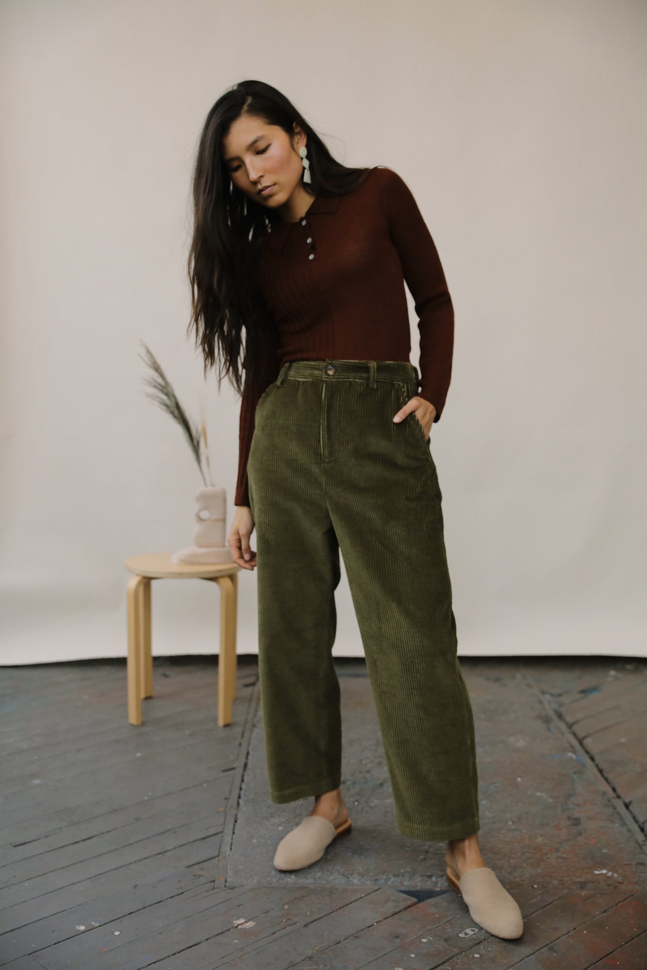 Laura Collared Sweater Hickory