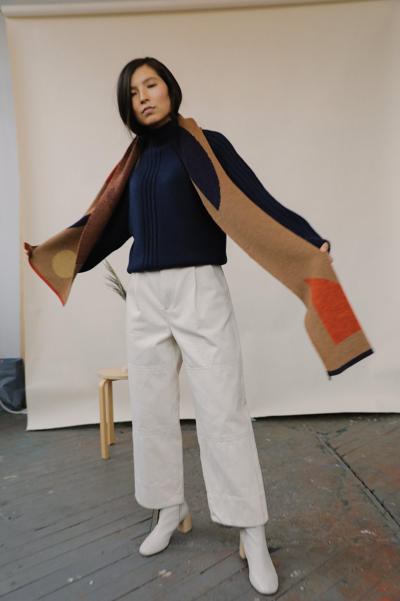 Bauhaus Scarf Brown Multi