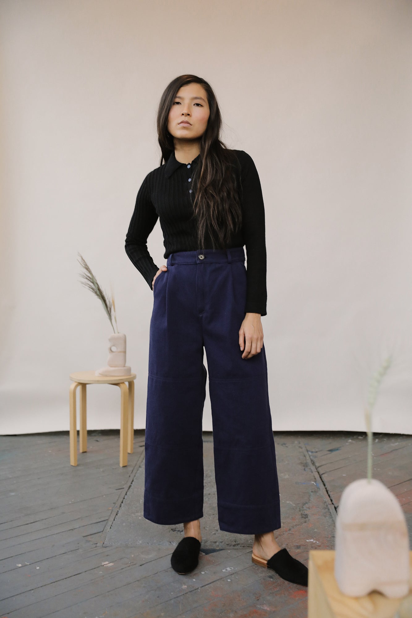 Laura Collared Sweater Black