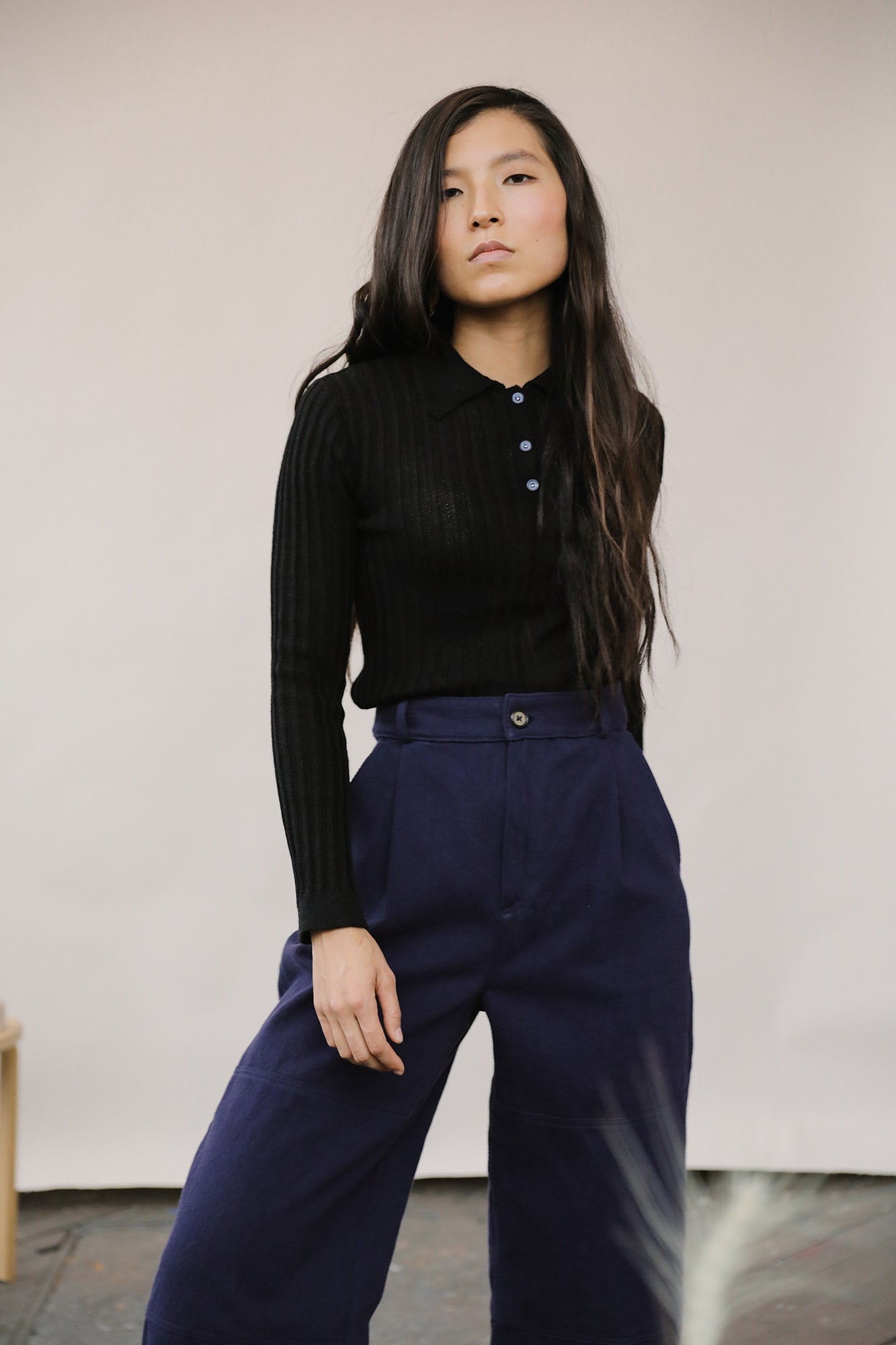 Laura Collared Sweater Black