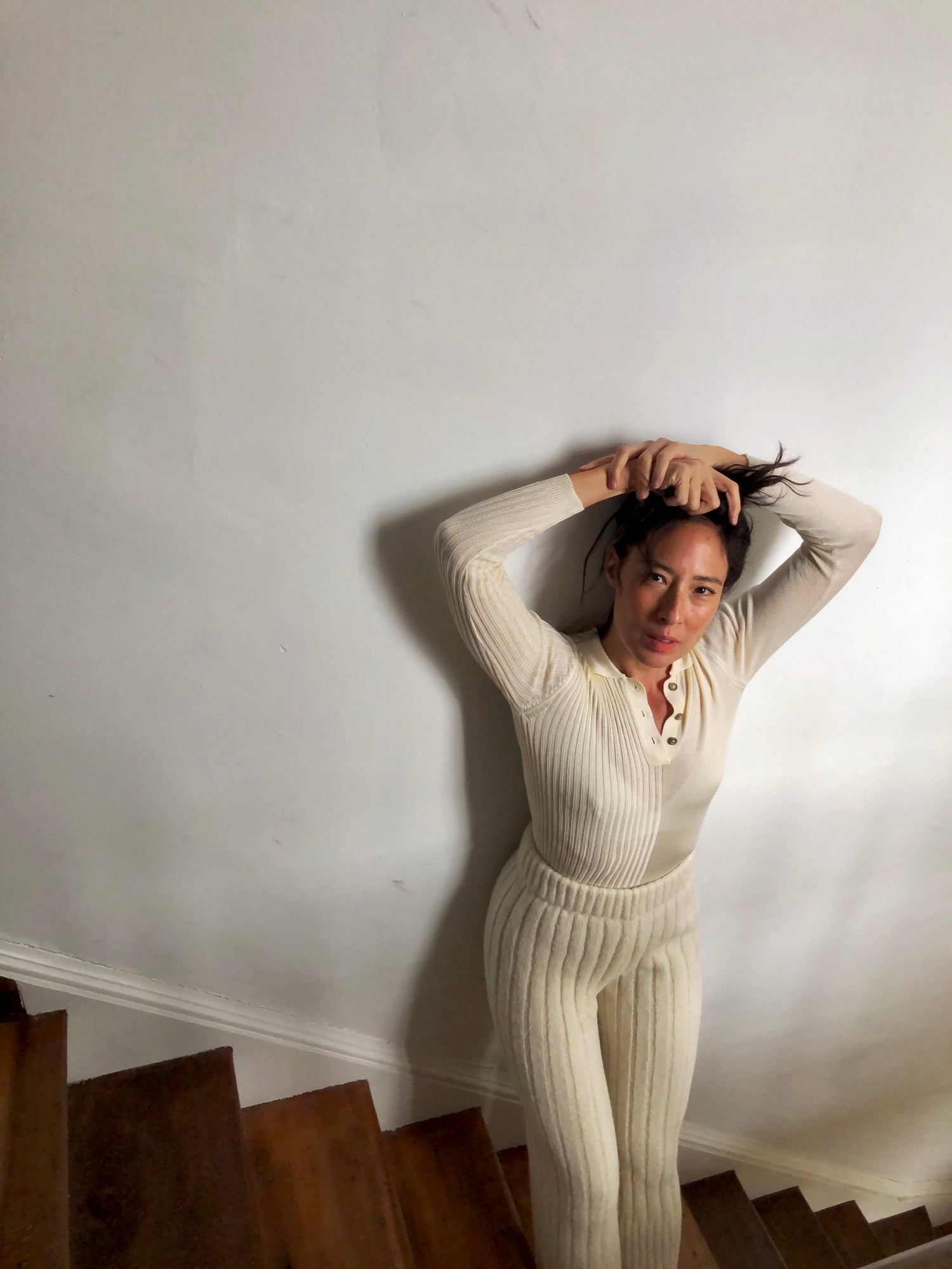 Laura Collared Sweater Ivory grid image