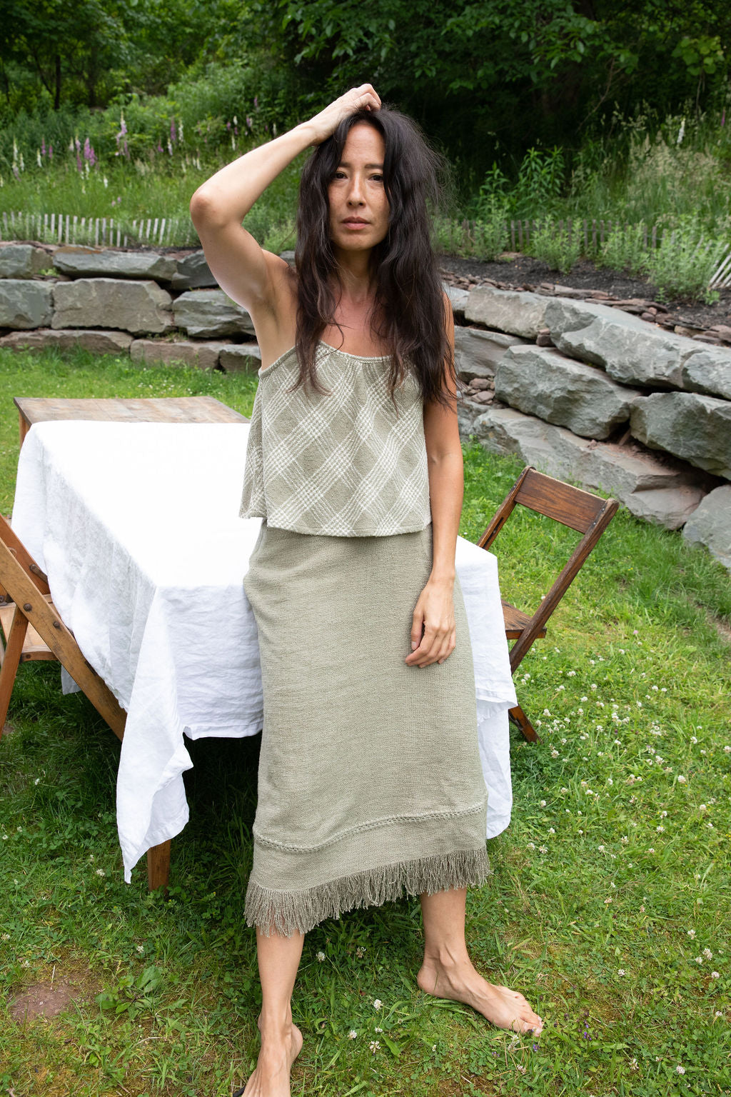 Julianna Wrap Skirt Sage grid image