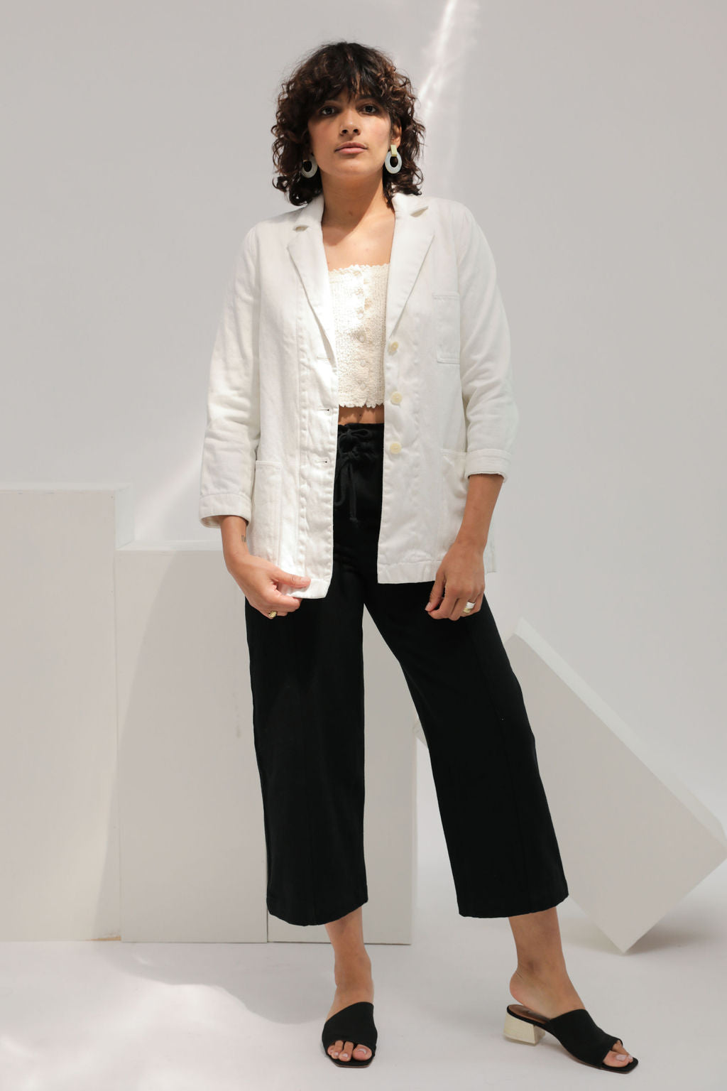 Keaton Blazer Natural Denim