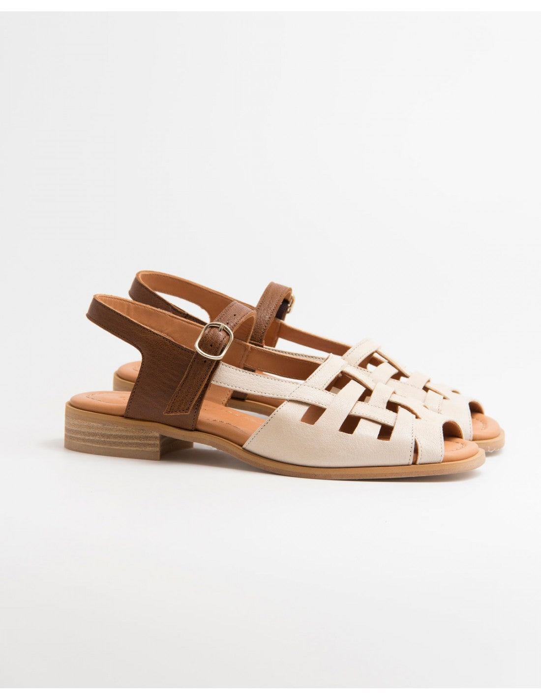 Naguisa Manto Sandal Ecru/Brown